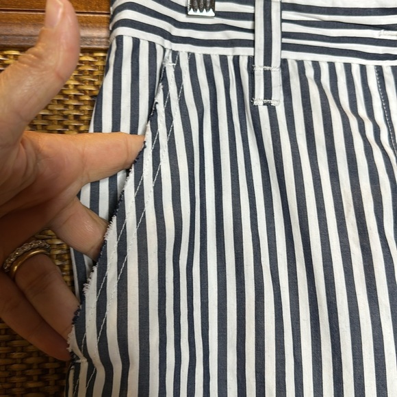 Marella Wide Cuffed Cotton Striped Pants Sz8 - Picture 8 of 8